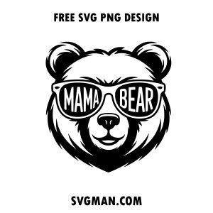 free mama bear svg png
