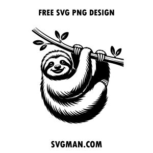 hanging sloth svg png free