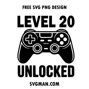free 20th birthday gaming svg png