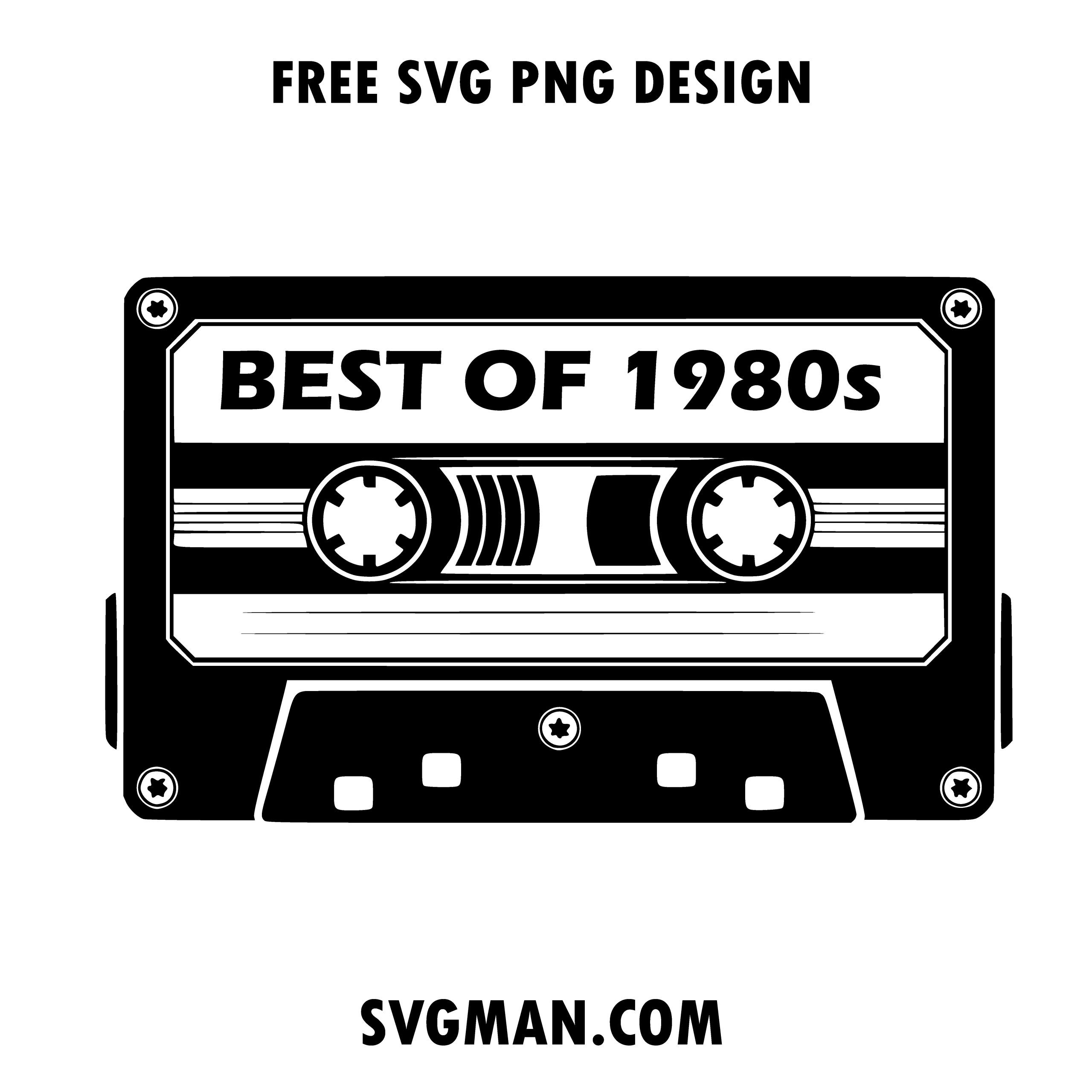 free 1980s cassette tape svg png