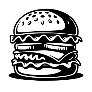 free burger svg cut file silhouette
