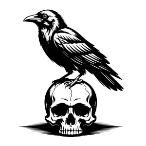 Free Crow On Skull SVG