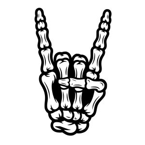 free rock and roll skeleton hand svg silhouette design