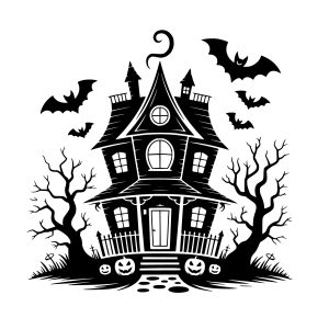 Free Spooky Halloween House SVG