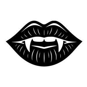 Free Vampire Fangs Lips SVG