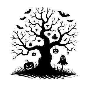 free spooky halloween tree