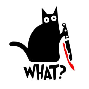 killer black cat free svg png design