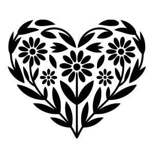 Free Wildflower Heart SVG