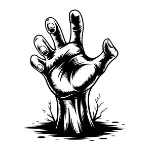 zombie hand coming from ground grave free svg silhouette