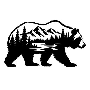 Free Bear Nature Scene SVG