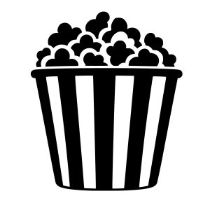 free black popcorn bucket svg silhouette on a white background