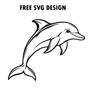 free Elegant dolphin svg with smooth curves and clean, bold lines.