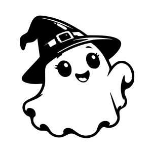 Free Cute Ghost Witch Hat SVG